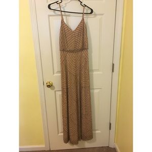 Adrianna Papell Gold Beaded Dress